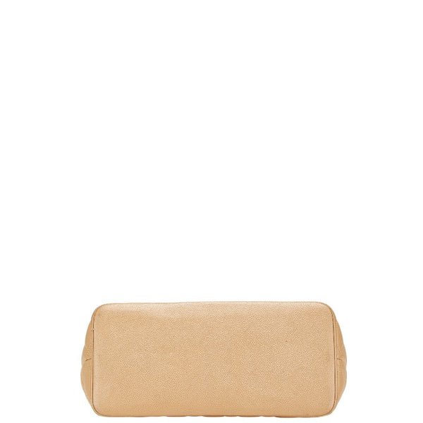 シャネル ココマーク マトラッセ 復刻トート トートバッグ ベージュ キャビアスキン レディース CHANEL 【中古】