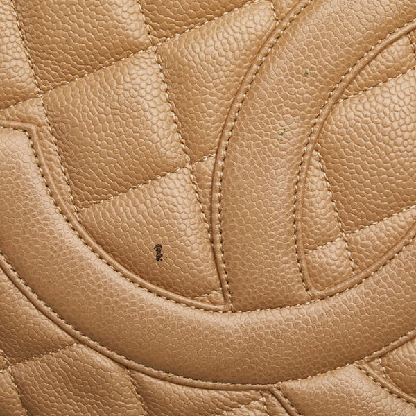 シャネル ココマーク マトラッセ 復刻トート トートバッグ ベージュ キャビアスキン レディース CHANEL 【中古】