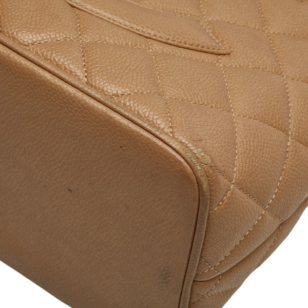 シャネル ココマーク マトラッセ 復刻トート トートバッグ ベージュ キャビアスキン レディース CHANEL 【中古】