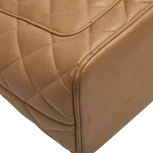 シャネル ココマーク マトラッセ 復刻トート トートバッグ ベージュ キャビアスキン レディース CHANEL 【中古】