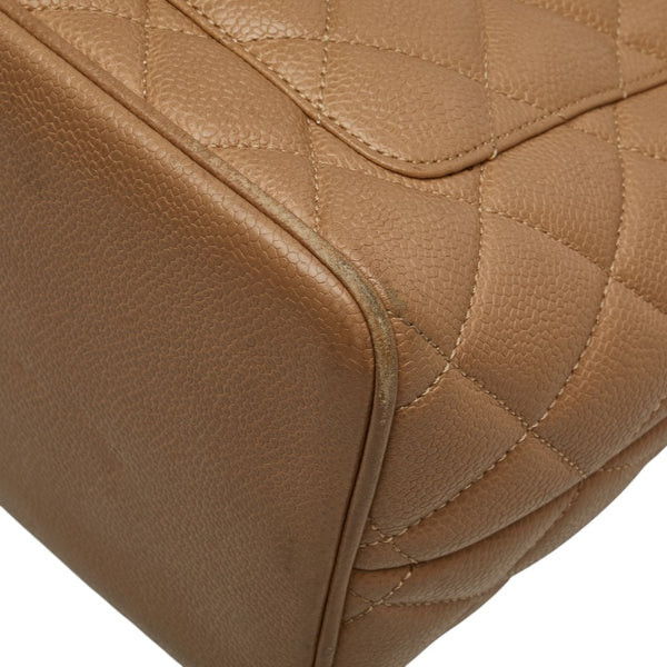 シャネル ココマーク マトラッセ 復刻トート トートバッグ ベージュ キャビアスキン レディース CHANEL 【中古】