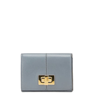 フェンディ ピーカブー スモールウォレット バイカラー 三つ折り財布 8M0415 グレー ベージュ レザー レディース FENDI 【中古】