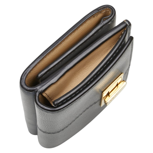 フェンディ ピーカブー スモールウォレット バイカラー 三つ折り財布 8M0415 グレー ベージュ レザー レディース FENDI 【中古】