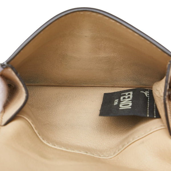 フェンディ ピーカブー スモールウォレット バイカラー 三つ折り財布 8M0415 グレー ベージュ レザー レディース FENDI 【中古】