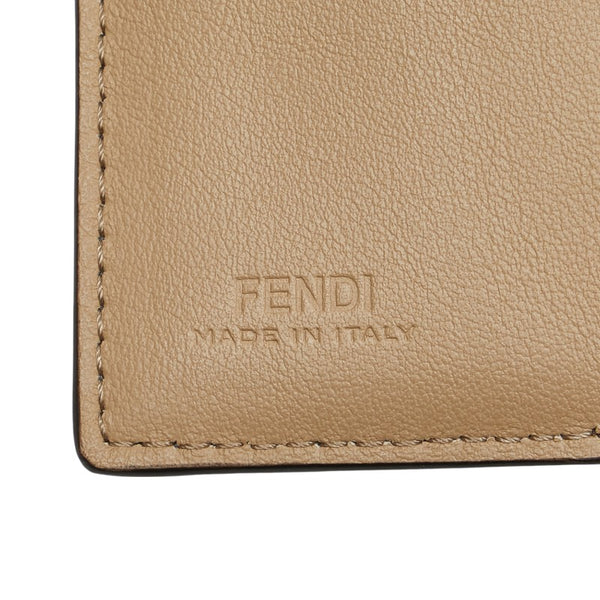 フェンディ ピーカブー スモールウォレット バイカラー 三つ折り財布 8M0415 グレー ベージュ レザー レディース FENDI 【中古】