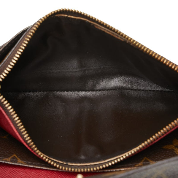 ルイ ヴィトン モノグラム ポルトフォイユ エミリー 長財布 M60136 ブラウン ルージュ PVC レザー レディース LOUIS VUITTON 【中古】