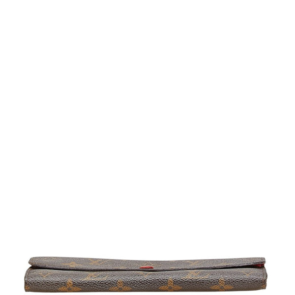 ルイ ヴィトン モノグラム ポルトフォイユ エミリー 長財布 M60136 ブラウン ルージュ PVC レザー レディース LOUIS VUITTON 【中古】