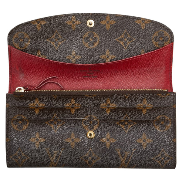ルイ ヴィトン モノグラム ポルトフォイユ エミリー 長財布 M60136 ブラウン ルージュ PVC レザー レディース LOUIS VUITTON 【中古】