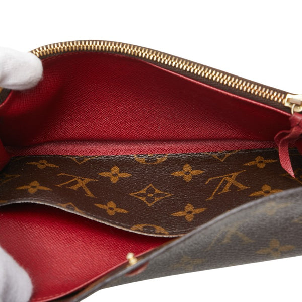 ルイ ヴィトン モノグラム ポルトフォイユ エミリー 長財布 M60136 ブラウン ルージュ PVC レザー レディース LOUIS VUITTON 【中古】