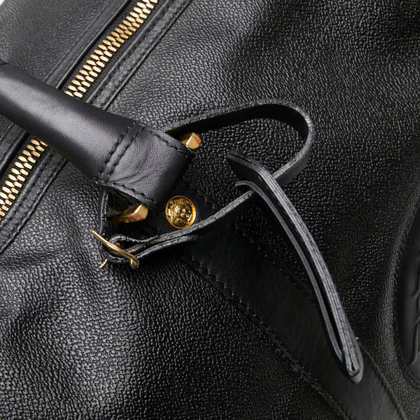 ヴェルサーチェ メデューサ ボストンバッグ ブラック レザー レディース VERSACE 【中古】