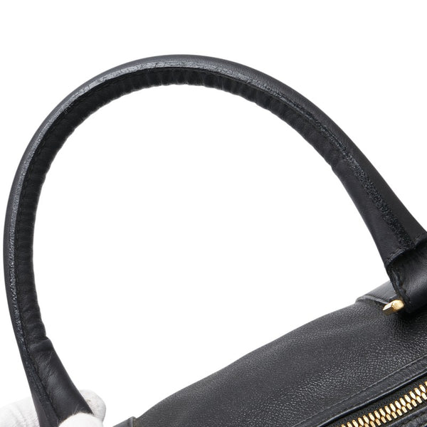 ヴェルサーチェ メデューサ ボストンバッグ ブラック レザー レディース VERSACE 【中古】