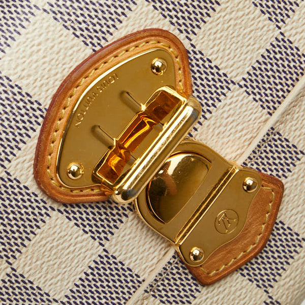 ルイ ヴィトン ダミエ アズール ポルトフォイユ ジョイ 三つ折り財布 N60030 ホワイト PVC レザー レディース LOUIS VUITTON 【中古】