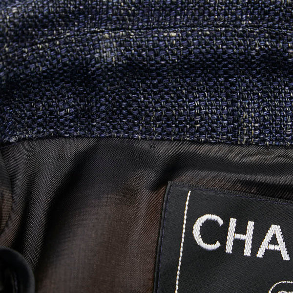シャネル ココマークボタン レース ジャケット サイズ：38 P17259V09669 インディゴブルー リネン レディース CHANEL 【中古】