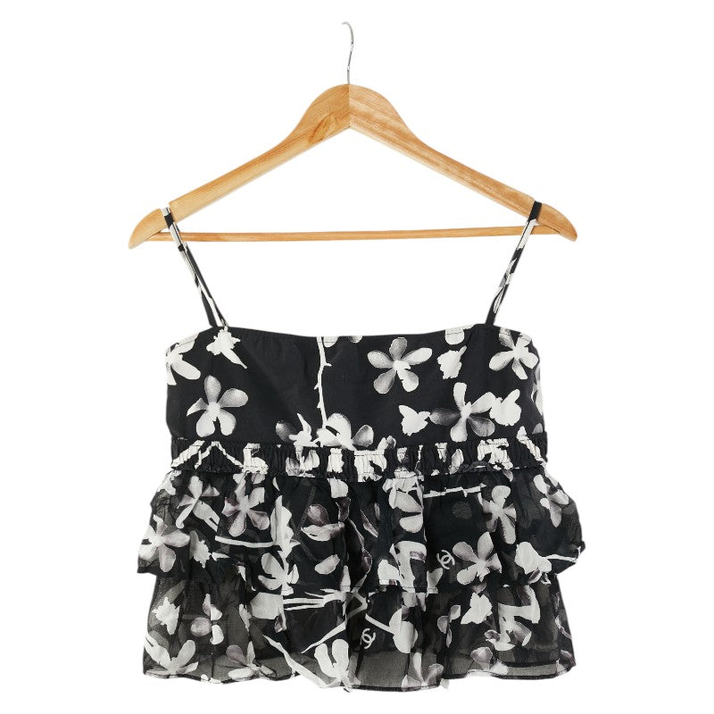 シャネル ココマーク 総柄 キャミソール サイズ：44 P23470W0334 ブラック ホワイト ナイロン スパンデックス レディース CHANEL 【中古】