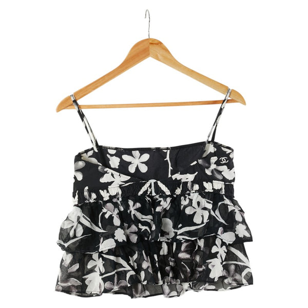 シャネル ココマーク 総柄 キャミソール サイズ：44 P23470W0334 ブラック ホワイト ナイロン スパンデックス レディース CHANEL 【中古】