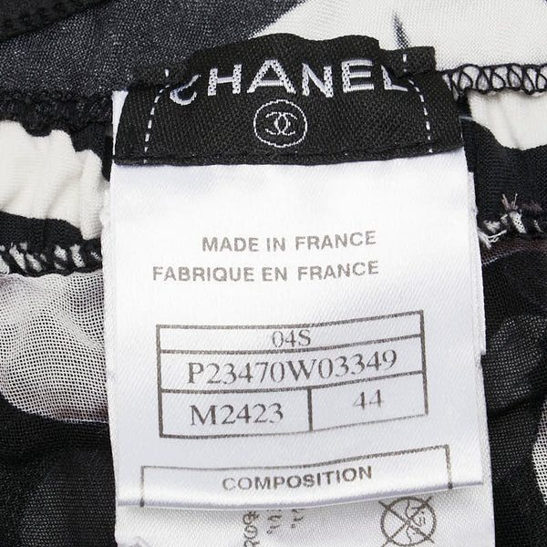 シャネル ココマーク 総柄 キャミソール サイズ：44 P23470W0334 ブラック ホワイト ナイロン スパンデックス レディース CHANEL 【中古】