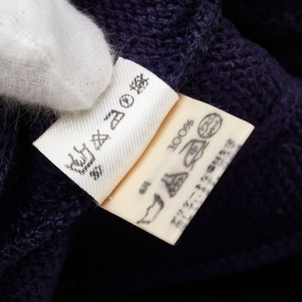 エルメス バイカラー ニット セーター モックネック サイズ：M ライトパープル ネイビー シルク メンズ HERMES 【中古】