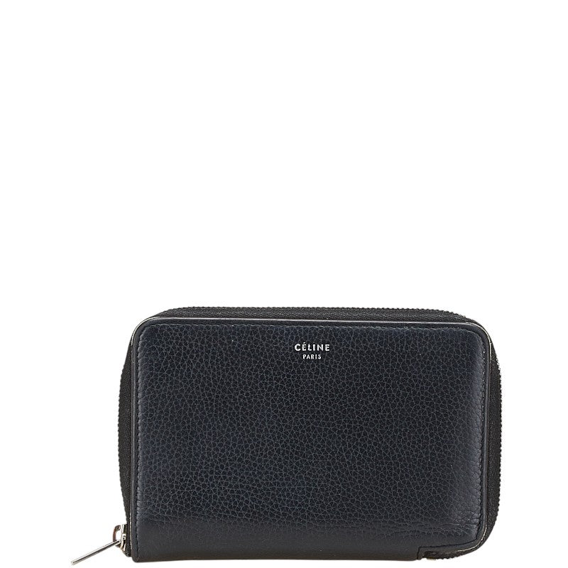 セリーヌ 二つ折り財布 ブラック レザー レディース CELINE 【中古】