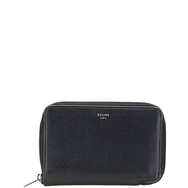 セリーヌ 二つ折り財布 ブラック レザー レディース CELINE 【中古】
