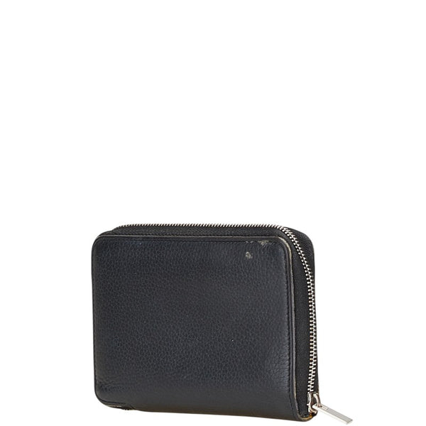 セリーヌ 二つ折り財布 ブラック レザー レディース CELINE 【中古】
