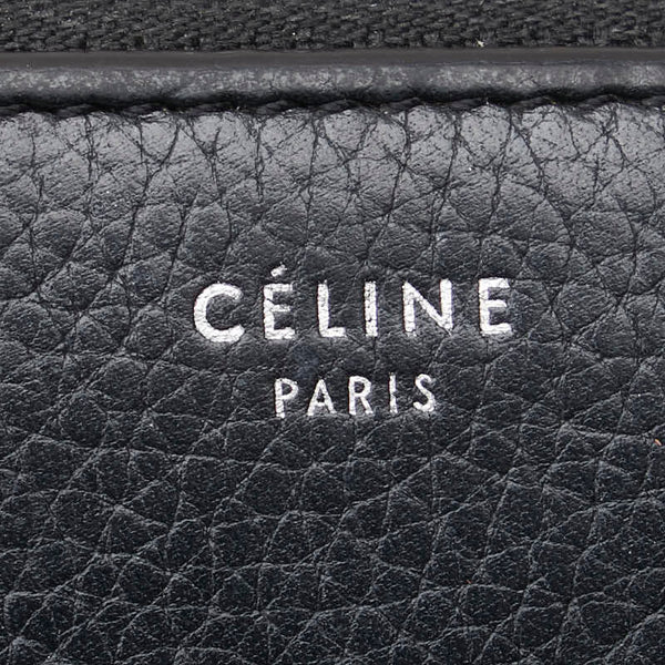 セリーヌ 二つ折り財布 ブラック レザー レディース CELINE 【中古】