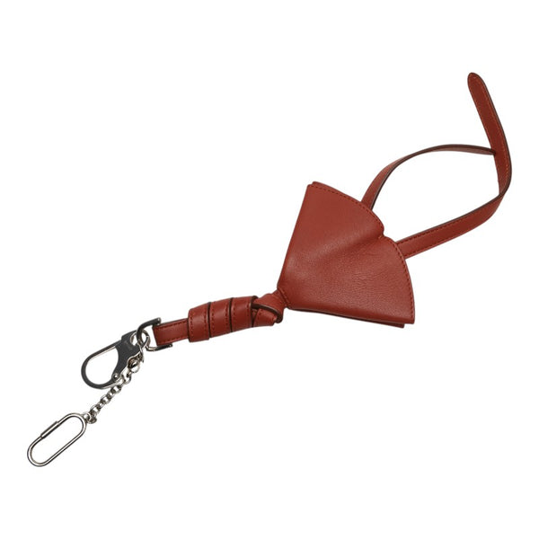 セリーヌ バッグチャーム キーホルダー ブラウン レザー レディース CELINE 【中古】