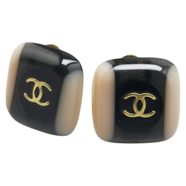 シャネル ココマーク イヤリング ゴールド ブラック ベージュ メッキ レディース CHANEL 【中古】