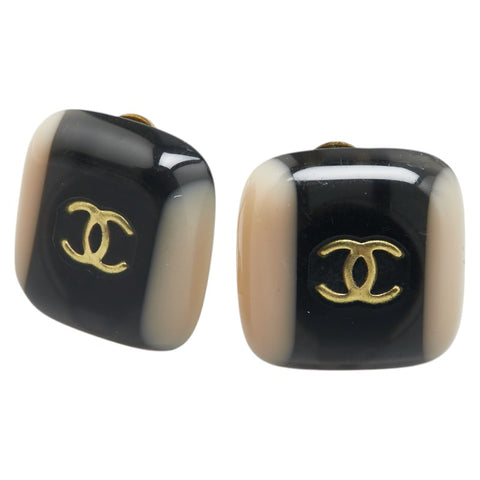シャネル ココマーク イヤリング ゴールド ブラック ベージュ メッキ レディース CHANEL 【中古】