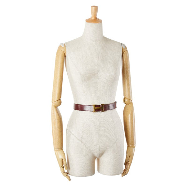 エルメス コンスタンスH ベルト ボルドー ワインレッド ボックスカーフ メンズ HERMES 【中古】