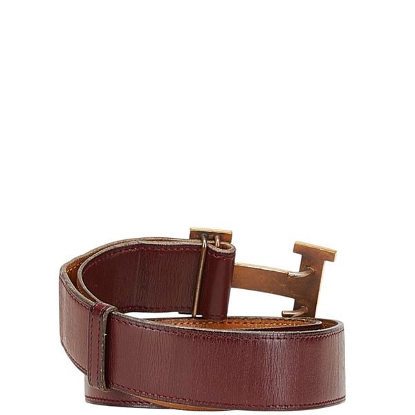 エルメス コンスタンスH ベルト ボルドー ワインレッド ボックスカーフ メンズ HERMES 【中古】