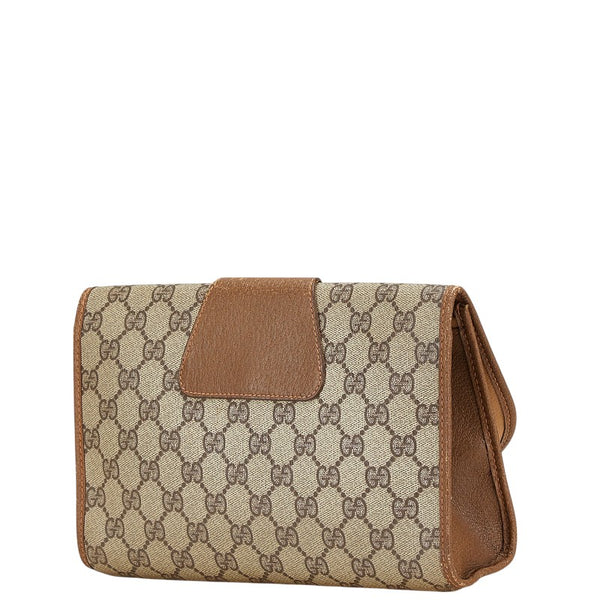 グッチ オールドグッチ GGスプリーム シェリーライン クラッチバッグ セカンドバッグ ベージュ マルチカラー PVC レザー レディース GUCCI 【中古】