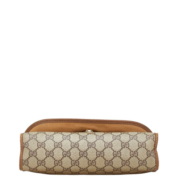 グッチ オールドグッチ GGスプリーム シェリーライン クラッチバッグ セカンドバッグ ベージュ マルチカラー PVC レザー レディース GUCCI 【中古】