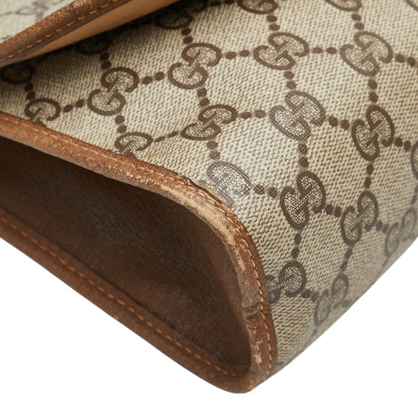 グッチ オールドグッチ GGスプリーム シェリーライン クラッチバッグ セカンドバッグ ベージュ マルチカラー PVC レザー レディース GUCCI 【中古】