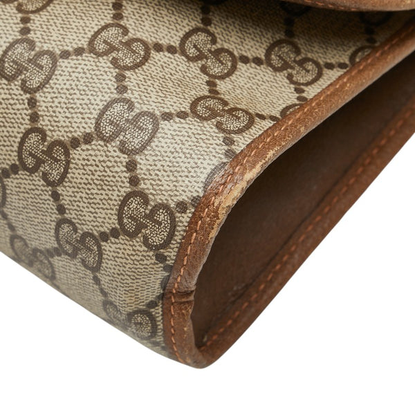 グッチ オールドグッチ GGスプリーム シェリーライン クラッチバッグ セカンドバッグ ベージュ マルチカラー PVC レザー レディース GUCCI 【中古】