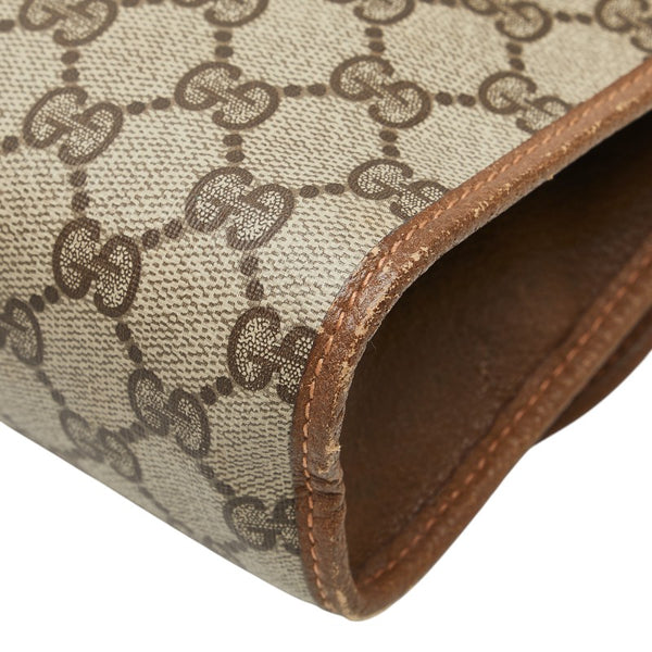 グッチ オールドグッチ GGスプリーム シェリーライン クラッチバッグ セカンドバッグ ベージュ マルチカラー PVC レザー レディース GUCCI 【中古】