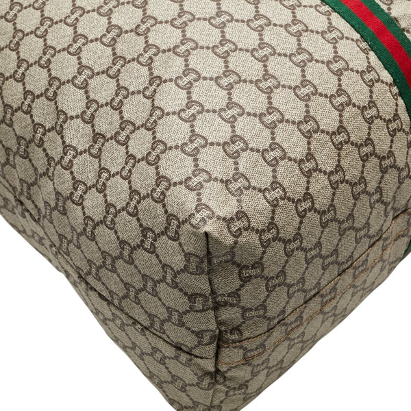 グッチ グッチプラス GGプラス ボストンバッグ ベージュ マルチカラー PVC レザー レディース GUCCI 【中古】