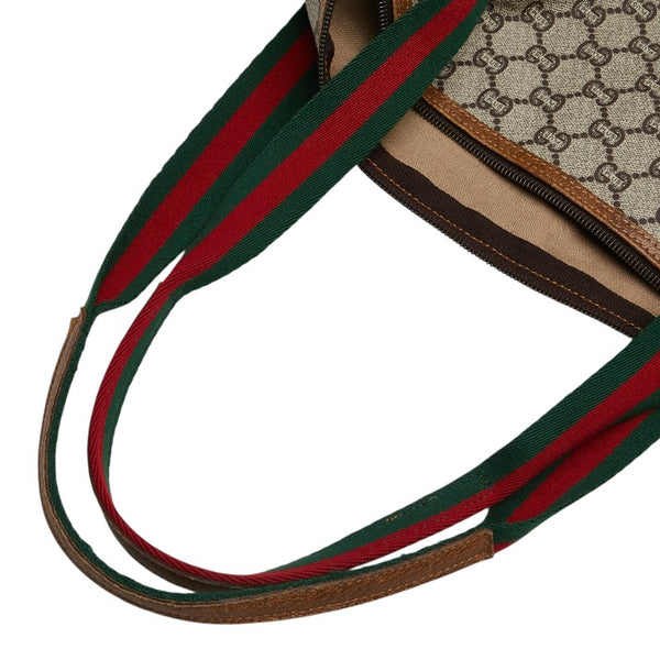 グッチ グッチプラス GGプラス ボストンバッグ ベージュ マルチカラー PVC レザー レディース GUCCI 【中古】