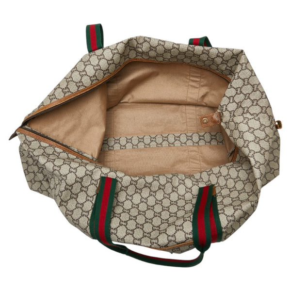 グッチ グッチプラス GGプラス ボストンバッグ ベージュ マルチカラー PVC レザー レディース GUCCI 【中古】