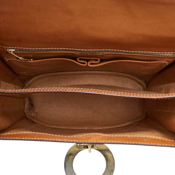 セリーヌ マカダム 斜め掛け ショルダーバッグ ブラウン PVC レザー レディース CELINE 【中古】