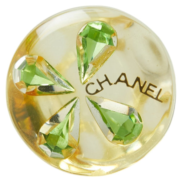 シャネル クローバー リング 指輪 クリア グリーン プラスチック レディース CHANEL 【中古】