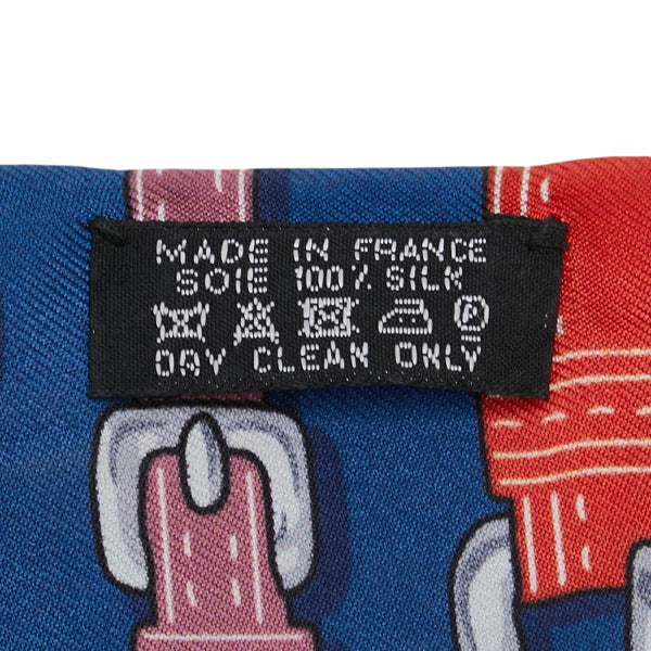 エルメス ツイリー ベルト モチーフ スカーフ ブルー マルチカラー シルク レディース HERMES 【中古】