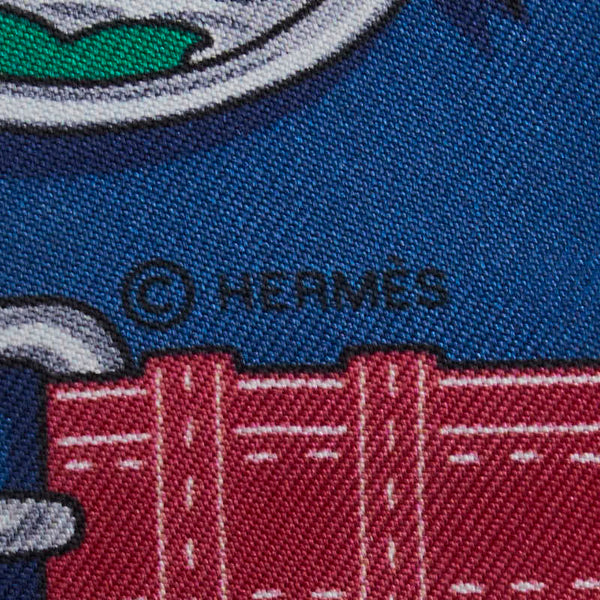 エルメス ツイリー ベルト モチーフ スカーフ ブルー マルチカラー シルク レディース HERMES 【中古】
