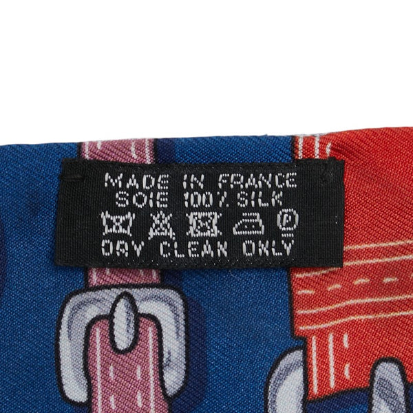 エルメス ツイリー ベルト モチーフ スカーフ ブルー マルチカラー シルク レディース HERMES 【中古】