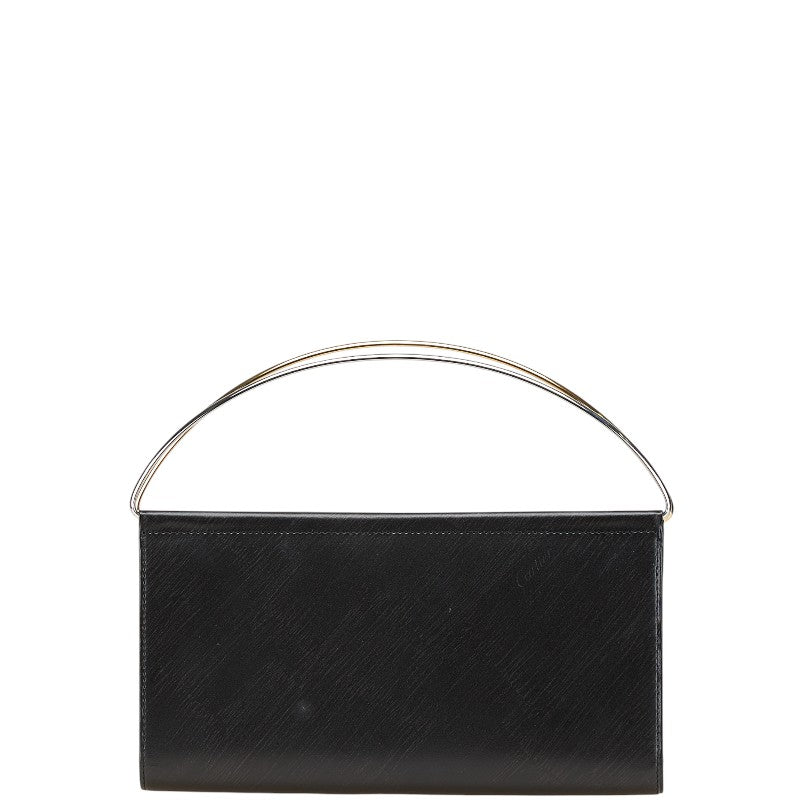 カルティエ トリニティ 二つ折り財布 ハンドバッグ ブラック レザー レディース CARTIER 【中古】