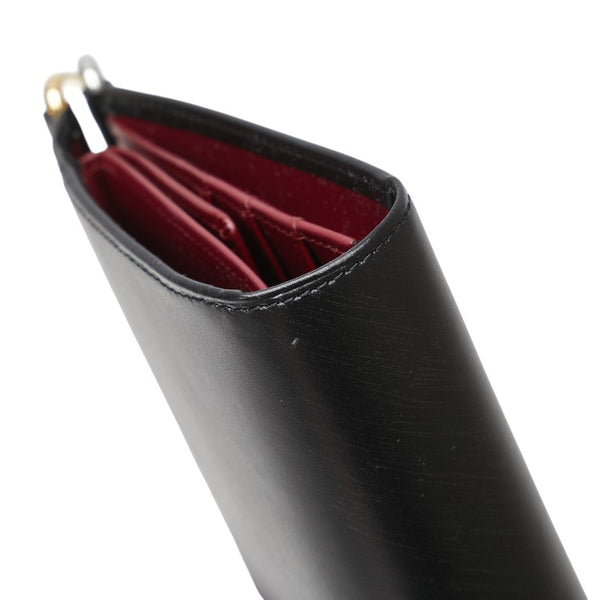 カルティエ トリニティ 二つ折り財布 ハンドバッグ ブラック レザー レディース CARTIER 【中古】