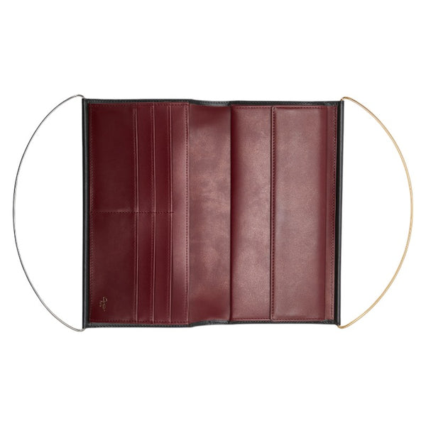 カルティエ トリニティ 二つ折り財布 ハンドバッグ ブラック レザー レディース CARTIER 【中古】