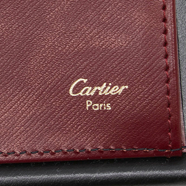 カルティエ トリニティ 二つ折り財布 ハンドバッグ ブラック レザー レディース CARTIER 【中古】