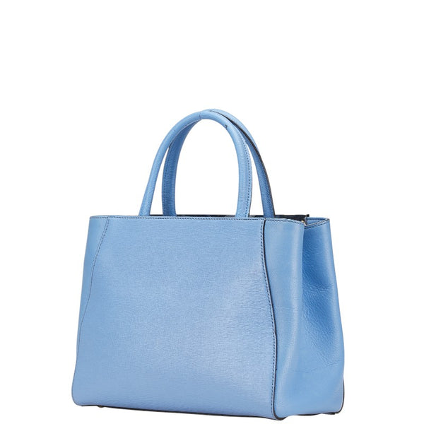 フェンディ プチ トゥージュール ハンドバッグ ショルダーバッグ 2WAY 8BH253 ライトブルー レザー レディース FENDI 【中古】