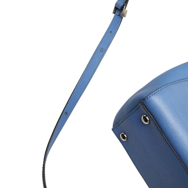 フェンディ プチ トゥージュール ハンドバッグ ショルダーバッグ 2WAY 8BH253 ライトブルー レザー レディース FENDI 【中古】