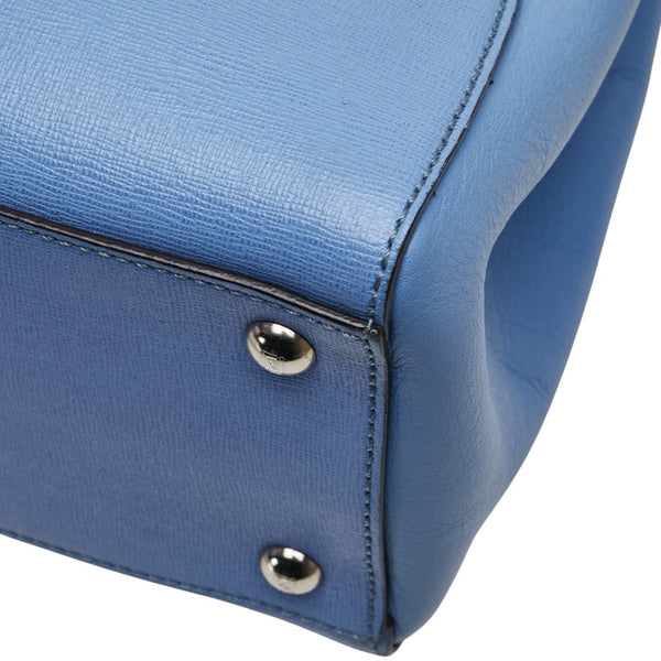 フェンディ プチ トゥージュール ハンドバッグ ショルダーバッグ 2WAY 8BH253 ライトブルー レザー レディース FENDI 【中古】